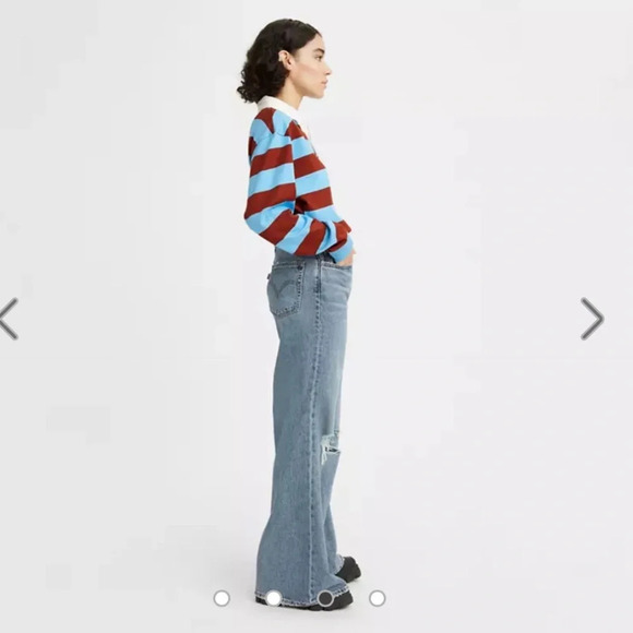 Levi's Premium High Loose Flare, Size 30 Medium Wash, Retro 70's Hippie Chic - Picture 3 of 17